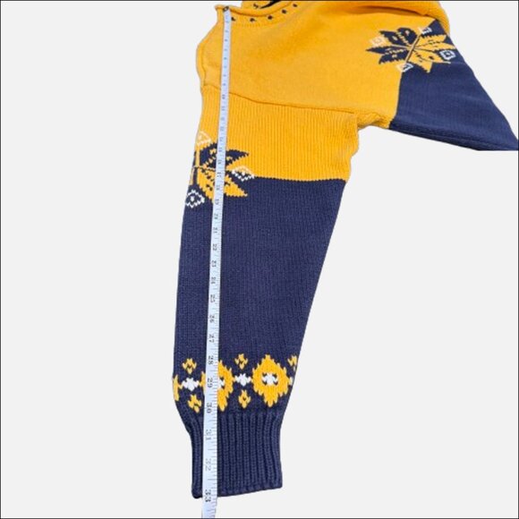 GAP Snowflake Yellow Navy Blue Sweater (US L) VTG - Picture 6 of 7